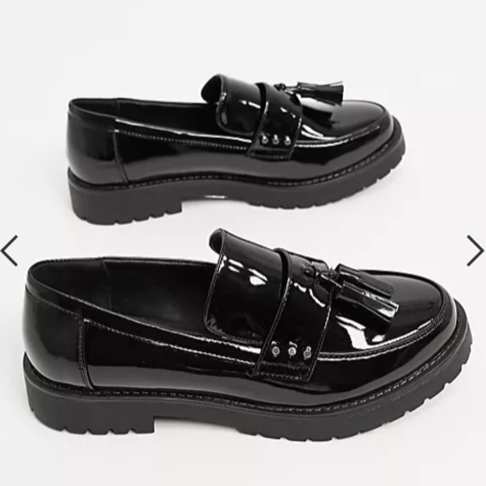 Chunky Black Women's Loafers